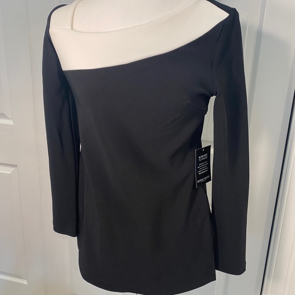 NWT Boston Proper Black and White Long Sleeve Blouse Top - XS - Picture 2 of 11